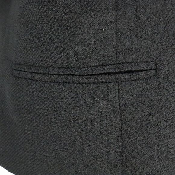 Lord & Taylor Jacket Petites 12P Black Lined Pockets Shell Buttons Career Vtg - Picture 12 of 16